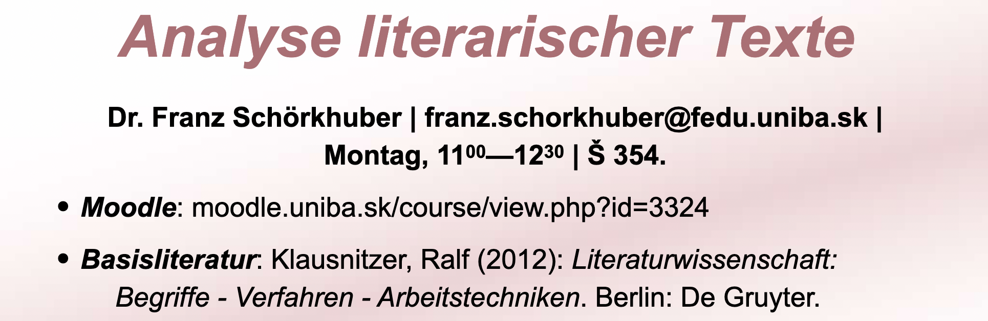 2022/2023  Analyse literarischer Texte - Schörkhuber