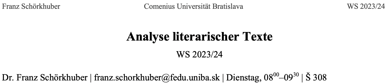 2023/2024  Analyse literarischer Texte - Schörkhuber